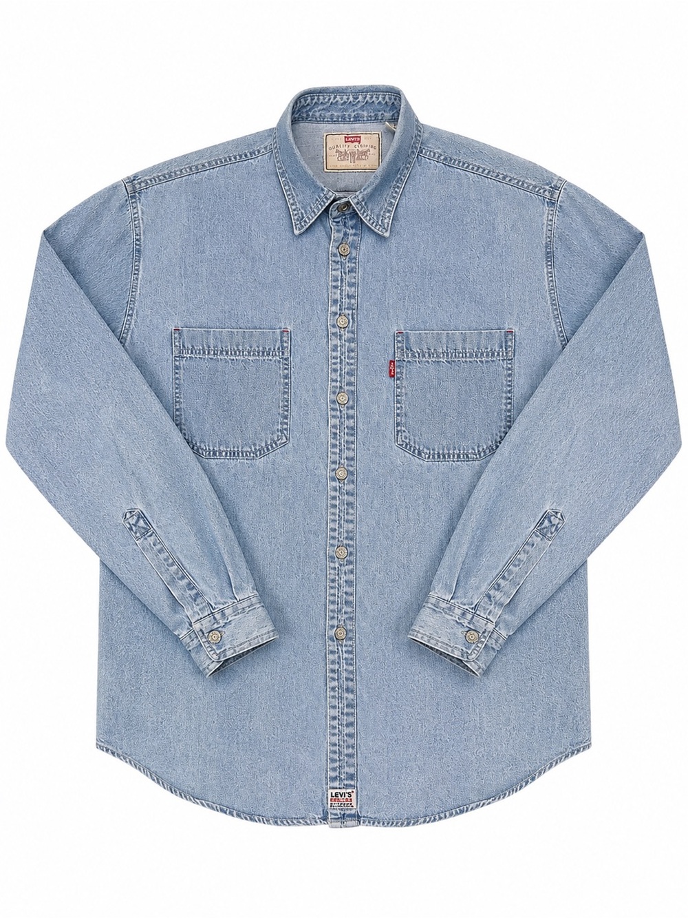 Vintage Levi's Light Wash Denim Button-Up Work Shirt sz XL